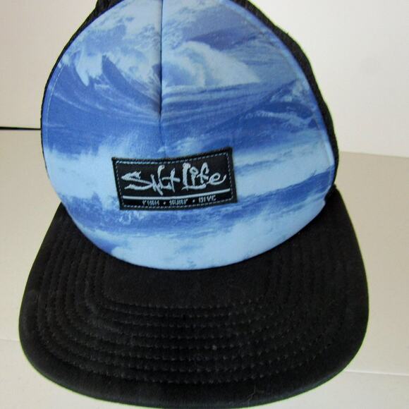Salt Life Trucker 5 Panel Hat Ball Cap Fish Logo Adjustable Snapback & Mesh Surf - Picture 1 of 10